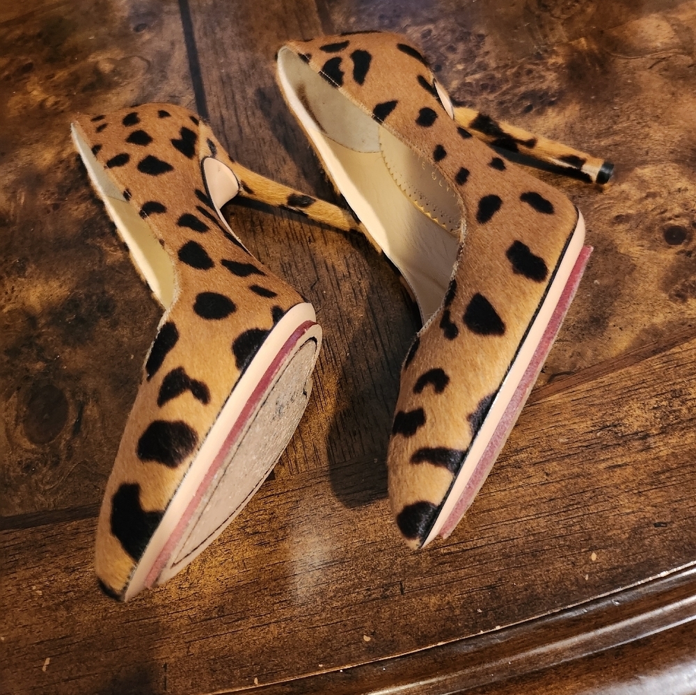 Charlotte Olympia Monroe leopard print ponyhair court heels size 37 - Picture 3 of 8